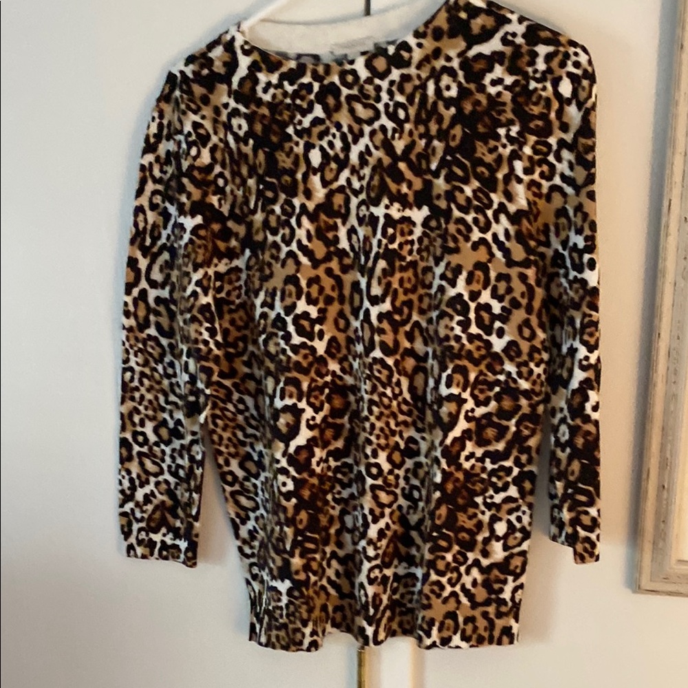 Talbots three-quarter sleeve size medium animal print top